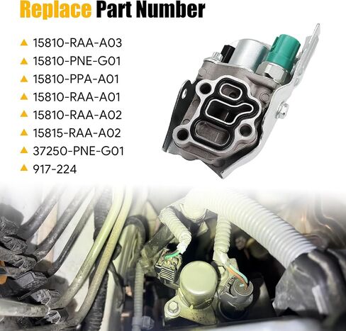 صمام بكرة الملف اللولبي VTEC مع مفتاح ضغط الزيت وحشية مناسب لـ 2002-2011 Honda Accord Civic CR-V Element Acura RSX L4 2.4L يستبدل 15810-RAA-A03 15810-PNE-G01 15810-PPA-A01 917-224 in Kuwait