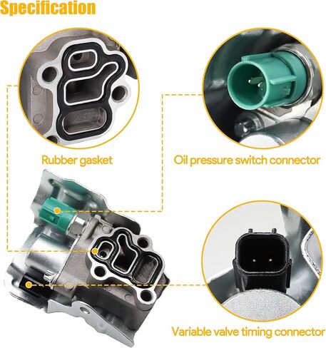 صمام بكرة الملف اللولبي VTEC مع مفتاح ضغط الزيت وحشية مناسب لـ 2002-2011 Honda Accord Civic CR-V Element Acura RSX L4 2.4L يستبدل 15810-RAA-A03 15810-PNE-G01 15810-PPA-A01 917-224 in Kuwait