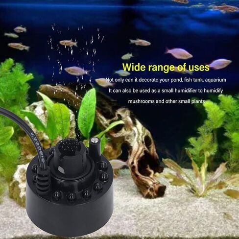 Black Plastic Reptile Tank Fogger Quiet Operations Mini LED Colorful Lights Fog Machine Reptile Humidifier Terrarium Fish Tank Supplies in Kuwait