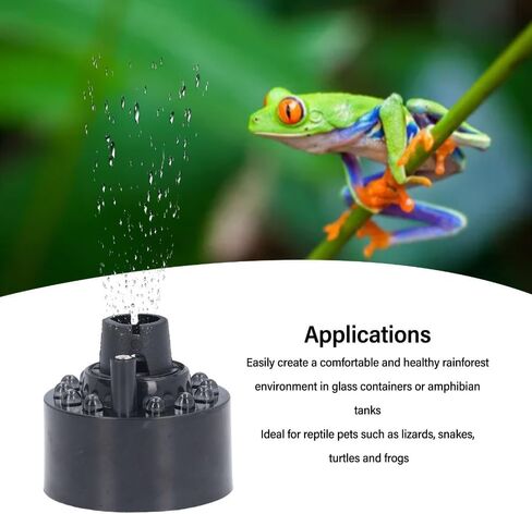Black Plastic Reptile Tank Fogger Quiet Operations Mini LED Colorful Lights Fog Machine Reptile Humidifier Terrarium Fish Tank Supplies in Kuwait