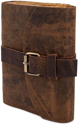 Olden Days 8"x6" Weathered Rustic Antique Medieval Ancient Fantasy Style Blank Leather Journal - Perfect for Sketching, Drawing, Notetaking, Diary, & More in Saudi Arabia