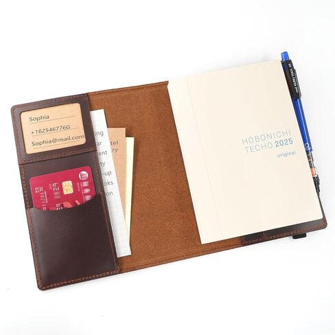 Krozur Hobonichi Techo Original Planner Cover A6, Genuine Leather, Leather Cover for Hobinichi Techo Original Planner A6, with a Build-In Pen Loop, Chestnut in Saudi Arabia