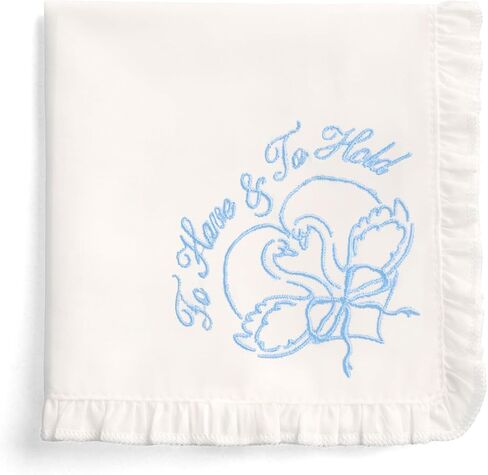 xo, Fetti To Have And To Hold Handkerchief | Bachelorette Swan, Bridal Shower, Wedding, Something Blue, Ruffle Edge, Embroidered, Bride Gift, Glam, Bride to Be, Love, Bow in Saudi Arabia