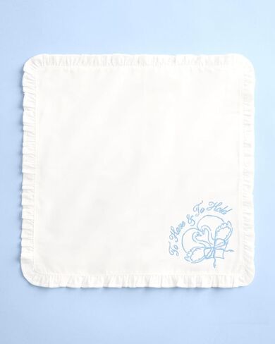 xo, Fetti To Have And To Hold Handkerchief | Bachelorette Swan, Bridal Shower, Wedding, Something Blue, Ruffle Edge, Embroidered, Bride Gift, Glam, Bride to Be, Love, Bow in Saudi Arabia