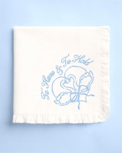 xo, Fetti To Have And To Hold Handkerchief | Bachelorette Swan, Bridal Shower, Wedding, Something Blue, Ruffle Edge, Embroidered, Bride Gift, Glam, Bride to Be, Love, Bow in Saudi Arabia