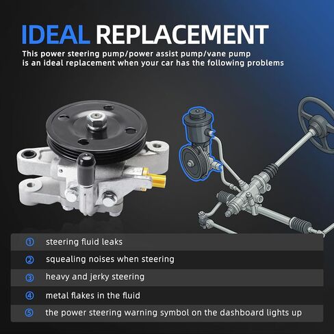 21-5260 Power Steering Pump with Pulley for Hyundai Elantra 2001-2005, for Tiburon 2003-2008, 2.0L L4, Power Assist Pump Replace# 571002D151, 96-5260, 3PK675, 57150-2D000 in Saudi Arabia