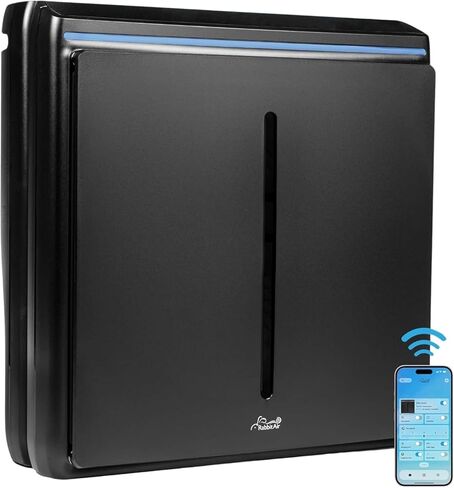 رابيت إير، أجهزة تنقية الهواء A3 SPA-1000N للمنزل، منقي هواء هيبا فائق الهدوء - أجهزة تنقية هواء قابلة للتركيب على الحائط لغرفة المنزل الكبيرة، الحساسية، الغبار، العفن، الدخان والمركبات العضوية المتطايرة - (أبيض، فلتر حساسية الحيوانات الأليفة) in Kuwait
