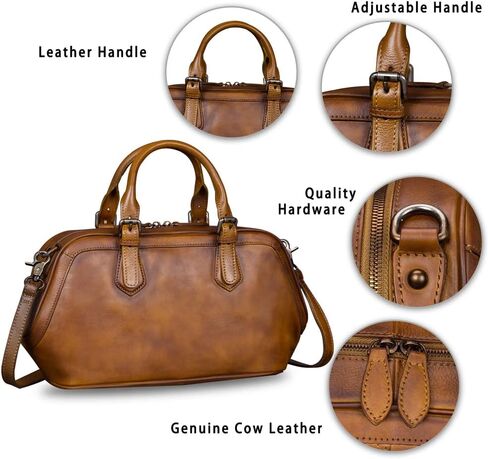 Genuine Leather Bags for Women Top Handle Handmade Handbag Vintage Style Crossbody Purses Satchel in Saudi Arabia