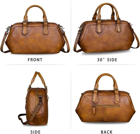 Genuine Leather Bags for Women Top Handle Handmade Handbag Vintage Style Crossbody Purses Satchel in Saudi Arabia