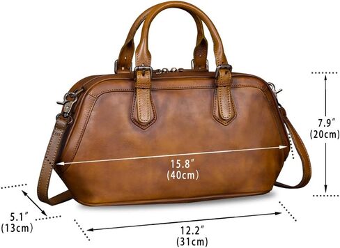 Genuine Leather Bags for Women Top Handle Handmade Handbag Vintage Style Crossbody Purses Satchel in Saudi Arabia