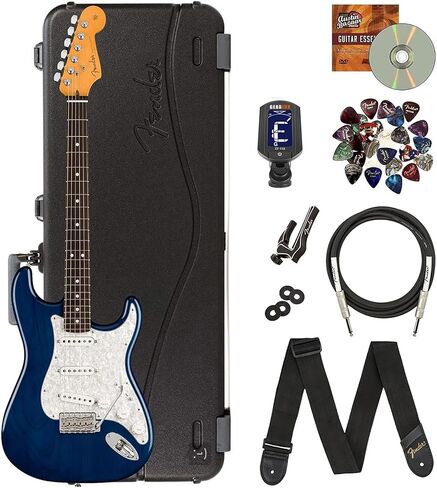 Fender Tim Armstrong Hellcat Concert Acoustic-Electric Guitar - Natural Bundle with Strings, Strap, Picks, and Austin Bazaar Instructional DVD in Kuwait
