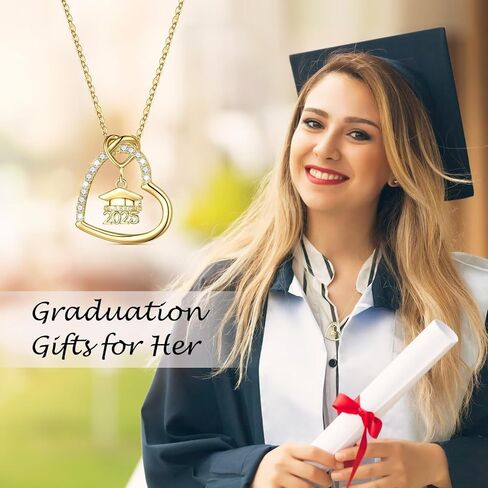 iefil 2024 هدايا التخرج لها - 925 الفضة الاسترليني قلادة التخرج القلب فئة 2024 هدايا المدرسة الثانوية هدايا التخرج الكلية للنساء الفتيات في سن المراهقة in Saudi Arabia