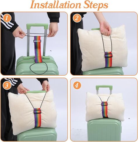 2 Pcs Elastic Suitcase Belt, Luggage Straps,Adjustable Travel Carry Strap, Add a Bag Bungees, Elastic Wrap Belts, Travel Accessories for Bag to Suitcase Handle (Multicolor) in Saudi Arabia