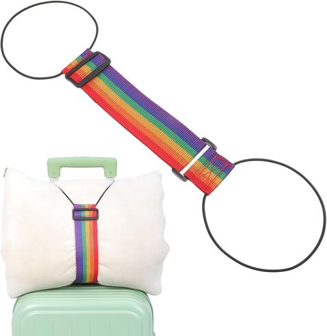 2 Pcs Elastic Suitcase Belt, Luggage Straps,Adjustable Travel Carry Strap, Add a Bag Bungees, Elastic Wrap Belts, Travel Accessories for Bag to Suitcase Handle (Multicolor) in Saudi Arabia