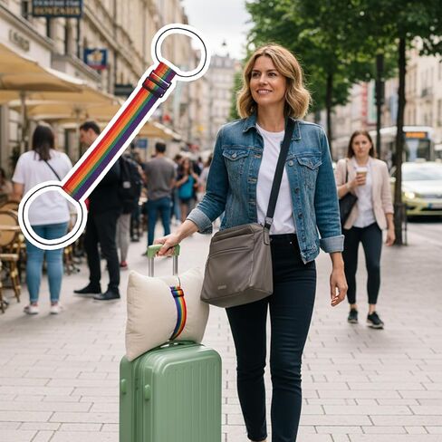 2 Pcs Elastic Suitcase Belt, Luggage Straps,Adjustable Travel Carry Strap, Add a Bag Bungees, Elastic Wrap Belts, Travel Accessories for Bag to Suitcase Handle (Multicolor) in Saudi Arabia