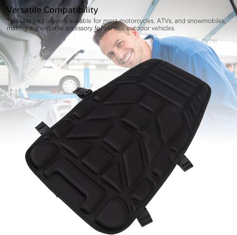 Motorcycle Seat Pad ATV Seat Cover Padded Breathable Shock Absorbing Antislip Motorcycle Seat Pad Protector for Most Snowmobile Black in Saudi Arabia