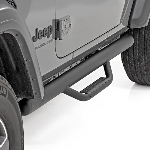 Rough Country Nerf Step Bars for Jeep Wrangler JL (2018-2025) 2-Door - Rugged Nerf Bars with Side Steps, Bolt-On Install in Saudi Arabia