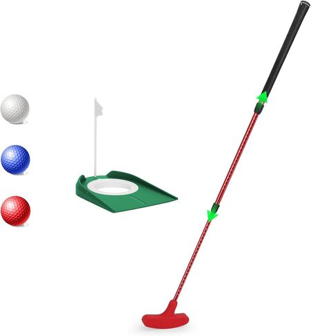 MultiOutools مضارب الجولف للرجال والنساء، 2 حزمة مجموعات نادي الغولف قابلة للتعديل مع 6 كرات و2 أكواب العلم، نوادي تدريب مضارب صغيرة في اتجاهين للأطفال والمراهقين والبالغين in Kuwait
