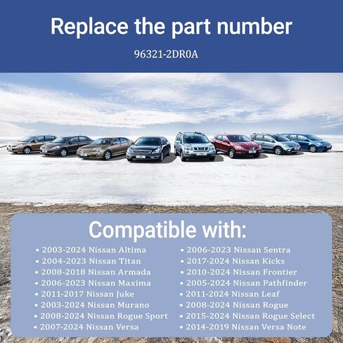 Interior Rear View Mirror Fits 2003-2024 Nissan Altima，2006-2023 Sentra，2004-2023 Titan，2008-2024 Rogue,2006-2023 Maxima,2017-2024 Kicks,2010-2024 Frontier,2005-2024 Pathfinder in Kuwait