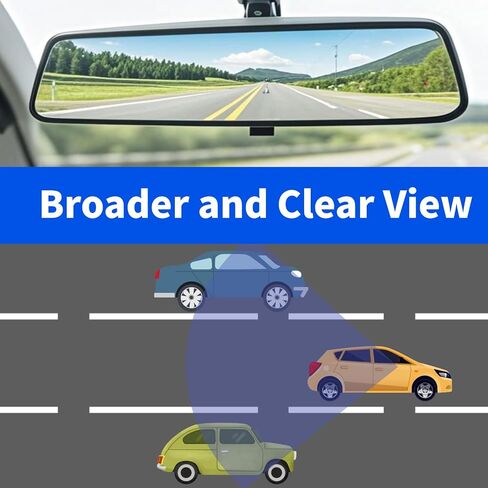 10.5" Interior Rear View Mirror, Universal Rearview Mirror Compatible with Toyota Chevrolet Ford Nissan Honda Civic Accord Jeep Subaru Hyundai Kia Mazda Buick and More Car Rear View Mirrors in Kuwait