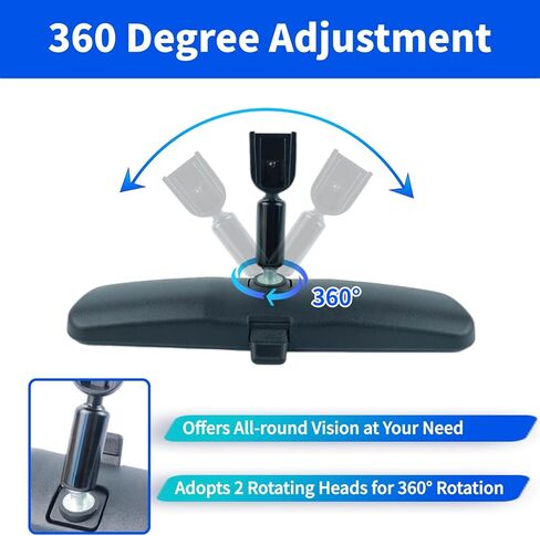10.5" Interior Rear View Mirror, Universal Rearview Mirror Compatible with Toyota Chevrolet Ford Nissan Honda Civic Accord Jeep Subaru Hyundai Kia Mazda Buick and More Car Rear View Mirrors in Kuwait