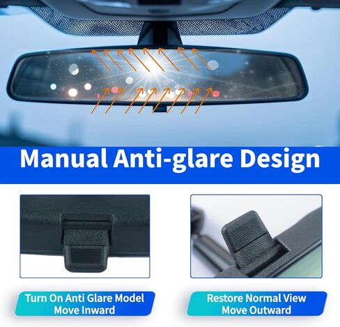 10.5" Interior Rear View Mirror, Universal Rearview Mirror Compatible with Toyota Chevrolet Ford Nissan Honda Civic Accord Jeep Subaru Hyundai Kia Mazda Buick and More Car Rear View Mirrors in Kuwait