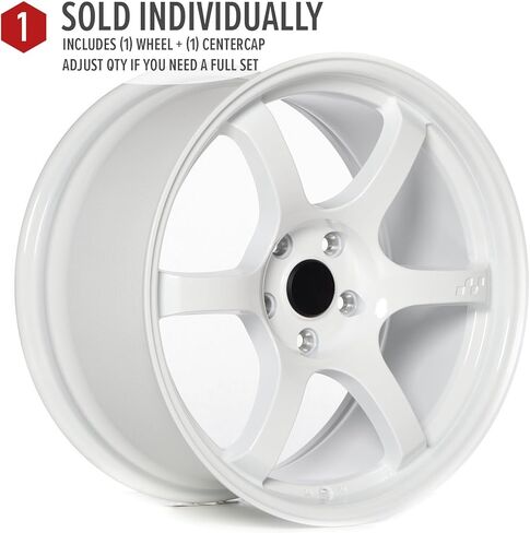 Circuit Performance CSF1 18x9.5 Gloss White 5x100 [+38mm] 57DR Style Compatible with Subaru WRX BRZ FRS GT86 etc in Saudi Arabia