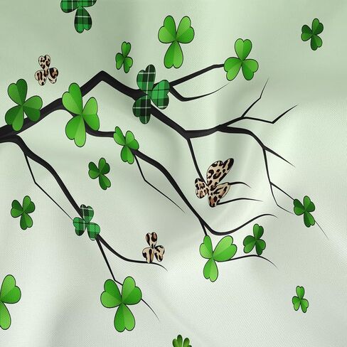 Happy St. Patrick's Day Swag Kitchen Curtain Valance for Windows,Spring Green Lucky Clover Window Treatments Short Swag Topper for Kitchen Windows Bathroom Bedroom,28 x 36 Inch, 1 Pair in Saudi Arabia