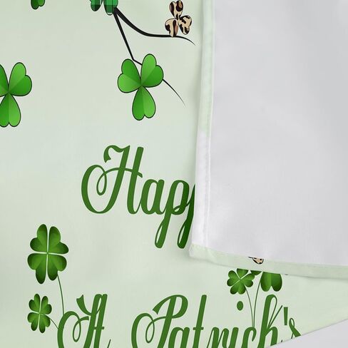 Happy St. Patrick's Day Swag Kitchen Curtain Valance for Windows,Spring Green Lucky Clover Window Treatments Short Swag Topper for Kitchen Windows Bathroom Bedroom,28 x 36 Inch, 1 Pair in Saudi Arabia
