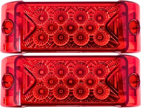 All Star Truck Parts] الكمية 10 كهرماني 6 بوصة 13 مصباح LED جانبي للتخليص مستطيل 12 فولت شاحنة مقطورة قارب تخييم بحري 6×2 سطح مستطيل [مختوم ومقاوم للماء] in Saudi Arabia