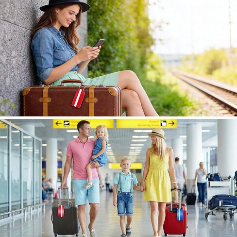 6 Pack Suitcase Tags for Luggage Tags for Suitcases with Name Id Card Durable Aluminum Luggage Baggage Tag Identifiers Travel Tag for Luggages Travel Essentials in Saudi Arabia