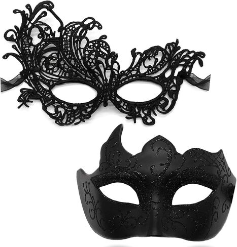 قناع تنكر للنساء والرجال والأزواج من أقنعة الهالوين الفينيسي لحفلات ماردي جراس التنكرية والحفلات الراقصة in Kuwait