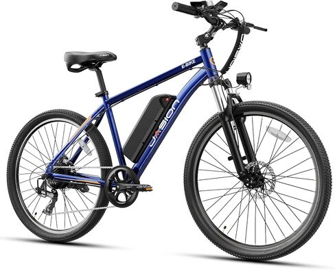 Jasion EB5 Electric Bike for Adults with Peak 750W Brushless Motor, 40Miles 20MPH Commuting Electric Mountain Bike with 360Wh Removable Battery, 7-Speed, 26" Tires and Front Fork Suspension in Saudi Arabia
