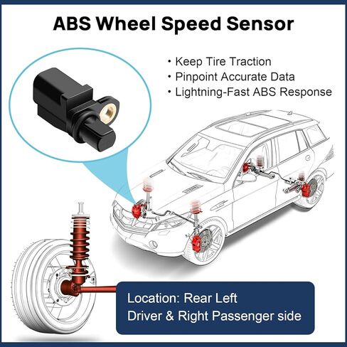 مستشعر سرعة العجلات ABS خلفي يسار يمين يناسب Ford Escape Transit Connect Focus C-Max Mazda فولفو XC60 SC70 C30 C70 S40 S60 S80 V60 V50 2012 2013 2014 2015 2016 2017 2018 2019، جانب السائق والراكب in Kuwait
