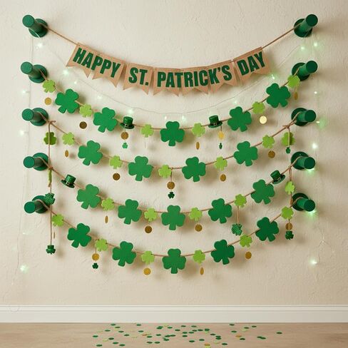 Qinyoung 200 Pcs St. Patrick's Day Vase Filler Bulk St. Patrick's Day Decoration Irish Green Shamrocks Sponge Ornament Clover Table Scatter Decor Lucky Shamrocks Foam Vase Topper for Party Home Decor in Saudi Arabia