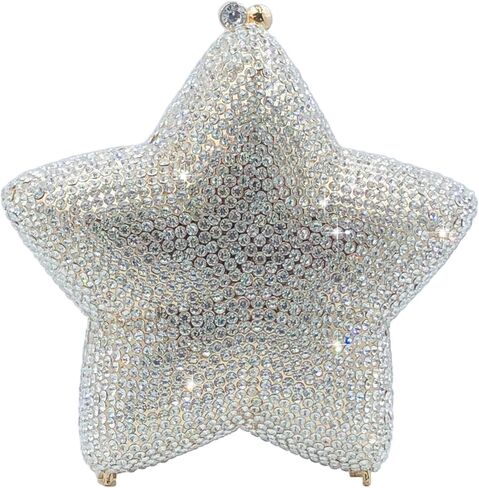 Novelty 3D Star Shape Women Crystal Clutch Evening Bag Party Prom Dinner Rhinestone Clutch Purses and Handbags,Mini in Saudi Arabia