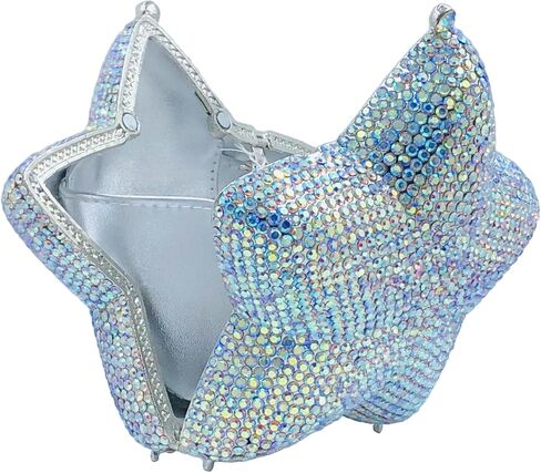 Novelty 3D Star Shape Women Crystal Clutch Evening Bag Party Prom Dinner Rhinestone Clutch Purses and Handbags,Mini in Saudi Arabia