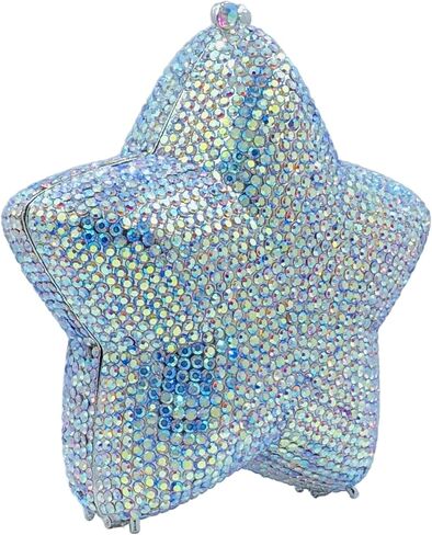 Novelty 3D Star Shape Women Crystal Clutch Evening Bag Party Prom Dinner Rhinestone Clutch Purses and Handbags,Mini in Saudi Arabia