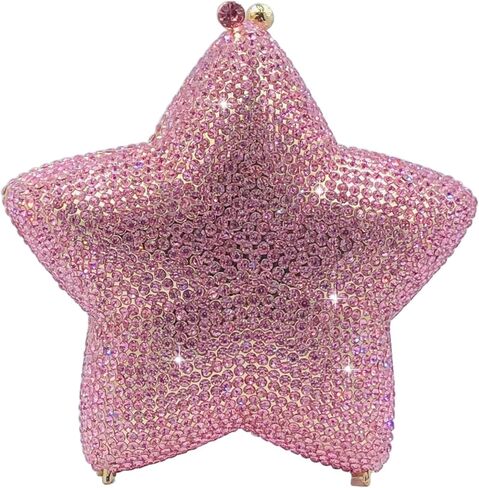 Novelty 3D Star Shape Women Crystal Clutch Evening Bag Party Prom Dinner Rhinestone Clutch Purses and Handbags,Mini in Saudi Arabia