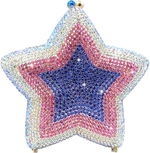Novelty 3D Star Shape Women Crystal Clutch Evening Bag Party Prom Dinner Rhinestone Clutch Purses and Handbags,Mini in Saudi Arabia