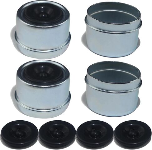 LUXTRKSTO 4PCS 2.72" Trailer Hub Dsut Cap,Trailer Axle Wheel Bearing Dust Cap Cup Grease Cover with 4 Rubber Plugs,Hub Dust Caps for Most 7000 to 8000 Pound Axles Dexter EZ Lube Trailer Camper RV Boat in Saudi Arabia