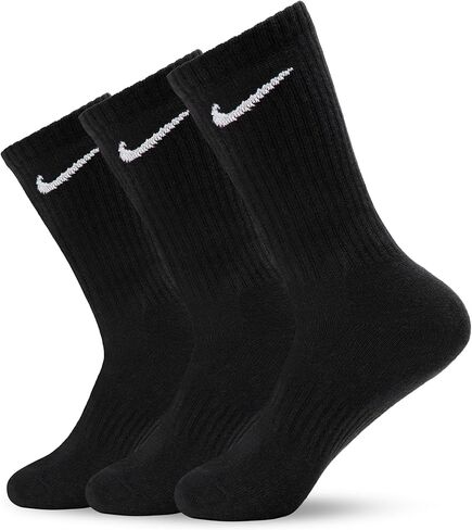 Nike Everyday Lightweight Ankle Training Socks (3 Pair) (Black/White, L) in Kuwait