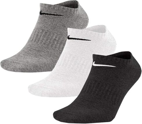 Nike Everyday Lightweight Ankle Training Socks (3 Pair) (Black/White, L) in Saudi Arabia