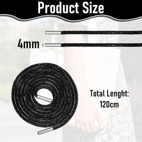6 Pcs 3 Colors Glitter Bling Shoe Laces Rhinestone Shoe Laces for Sneakers Boots Rave Costumes Crystal Hoodies Sweatpants (47" Length) in Saudi Arabia