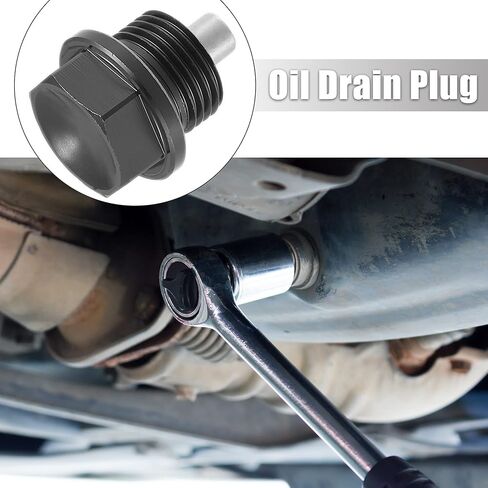 X AUTOHAUX 1 مجموعة عالمية M18x1.5 سيارة المغناطيسي النفط استنزاف المكونات حوض استنزاف النفط الجوز استنزاف الترباس المسمار مع 3 طوقا سبائك الألومنيوم الأسود in Kuwait