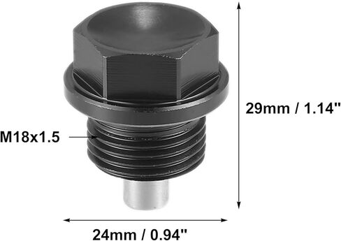 X AUTOHAUX 1 مجموعة عالمية M18x1.5 سيارة المغناطيسي النفط استنزاف المكونات حوض استنزاف النفط الجوز استنزاف الترباس المسمار مع 3 طوقا سبائك الألومنيوم الأسود in Kuwait