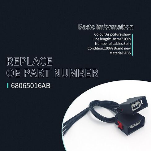 2 قطعة موصل ضوء إشارة الانعطاف الأمامي متوافق مع جيب رانجلر JK 2007-2018، 68065016AB مصباح إشارة الانعطاف الأمامي قابس سلك ضفيرة in Kuwait