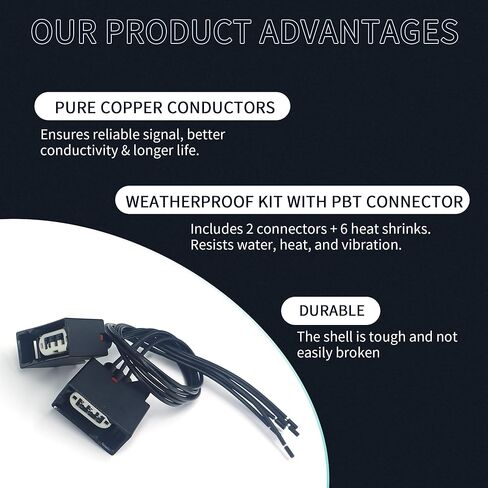 2 قطعة موصل ضوء إشارة الانعطاف الأمامي متوافق مع جيب رانجلر JK 2007-2018، 68065016AB مصباح إشارة الانعطاف الأمامي قابس سلك ضفيرة in Kuwait