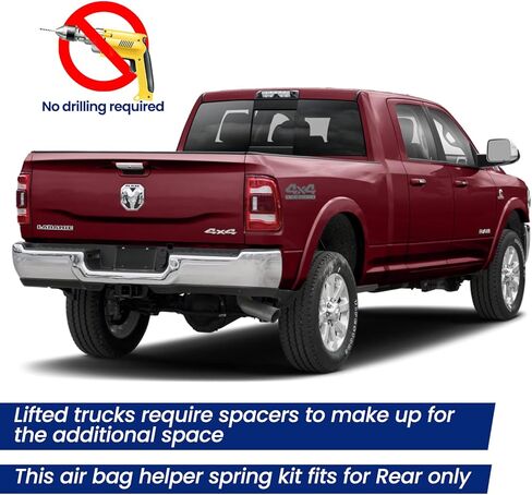 طقم زنبرك مساعد الهواء الخلفي 2WD/4WD Ram 1500 Mega Cab Ram 2500/3500 Ram 2500/3500 بديل تجاري لطقوس ركوب Firestone W21-760-2299 5000 رطل in Saudi Arabia
