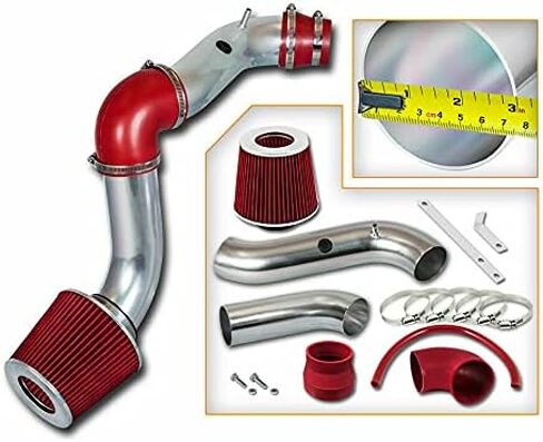 RL Concepts 3 "طقم مدخل الهواء البارد الأحمر + فلتر 2004-2008 لسيارة شيفروليه أفيو مع محرك 1.6L L4 in Kuwait